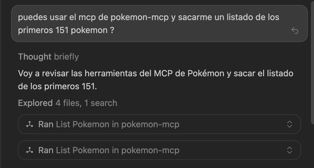 preguntando a cursor con mcp